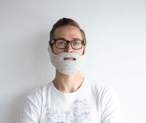 Image of a man wearing a felted beard