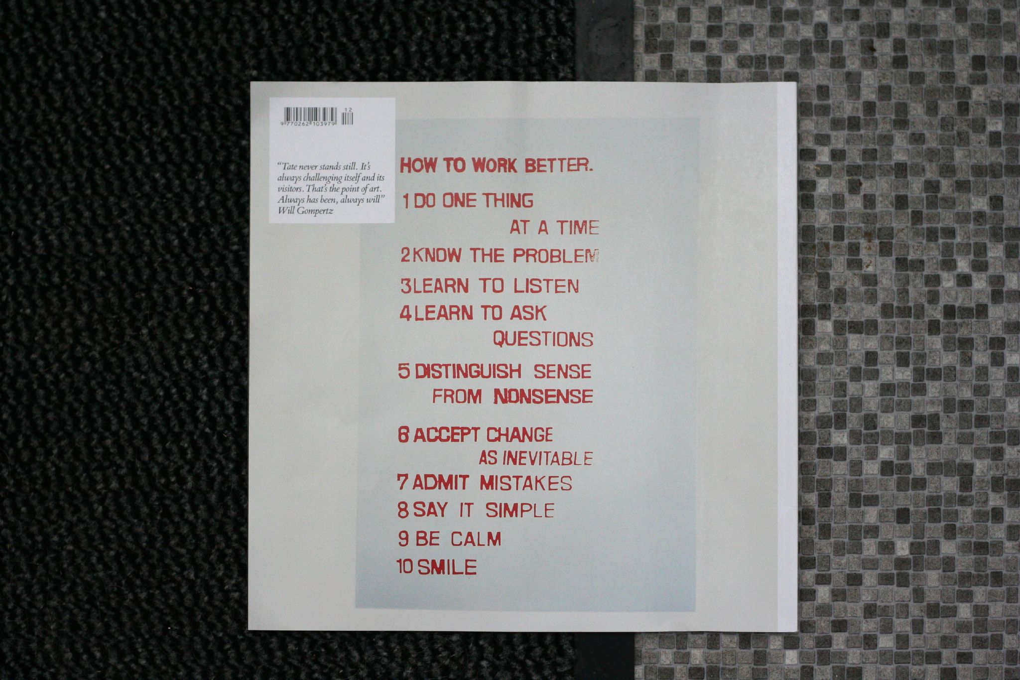 A photo showing advice on "How to work better"